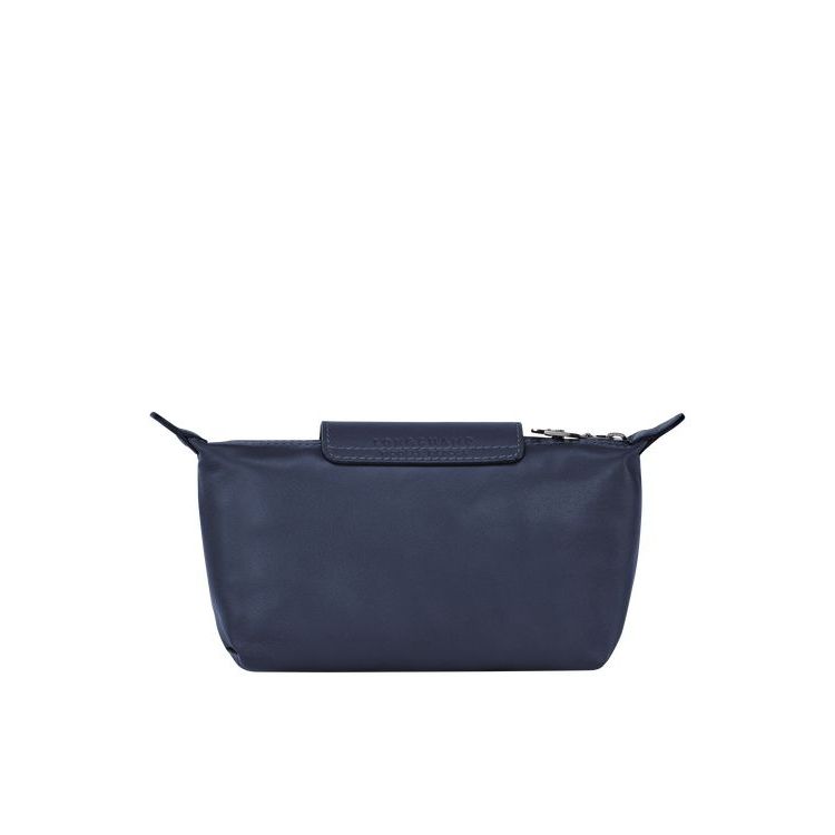 Longchamp Pouch Leren Zak Donkerblauw | 437910-RUO