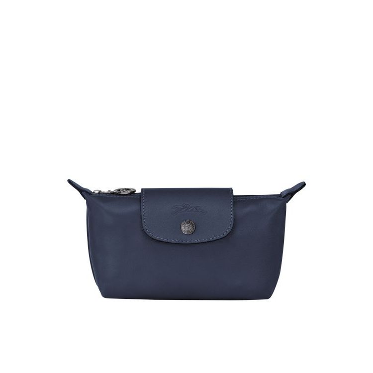 Longchamp Pouch Leren Zak Donkerblauw | 437910-RUO