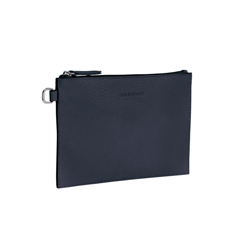 Longchamp Pouch Leren Zak Donkerblauw | 531476-NYZ