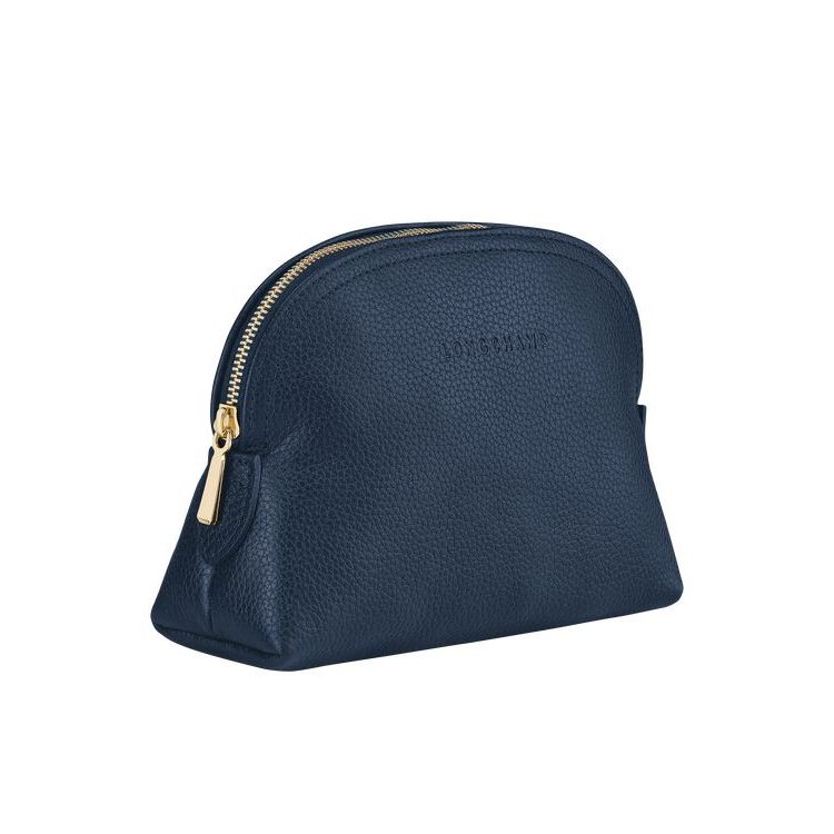 Longchamp Pouch Leren Zak Donkerblauw | 765394-RWV