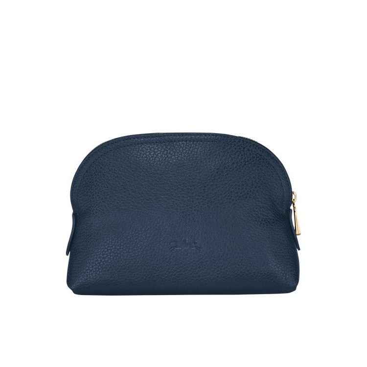 Longchamp Pouch Leren Zak Donkerblauw | 765394-RWV