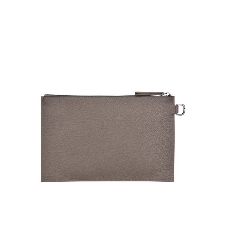 Longchamp Pouch Leren Zak Grijs | 459236-WHK