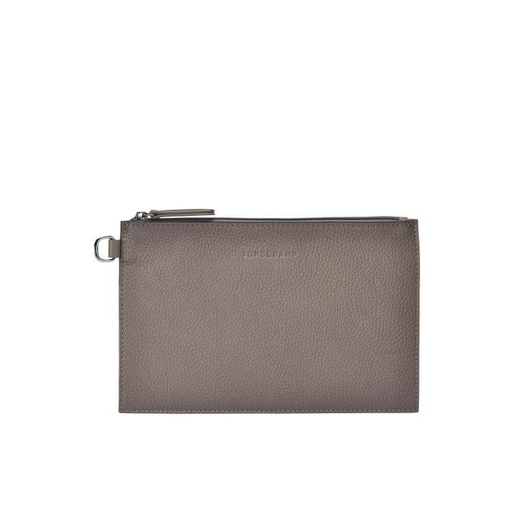 Longchamp Pouch Leren Zak Grijs | 459236-WHK