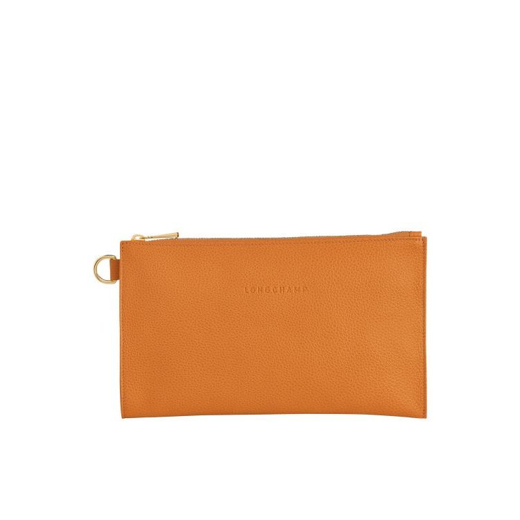 Longchamp Pouch Saffron Leren Zak Oranje | 714095-NIL