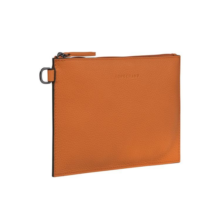 Longchamp Pouch Saffron Leren Zak Oranje | 916528-QVA