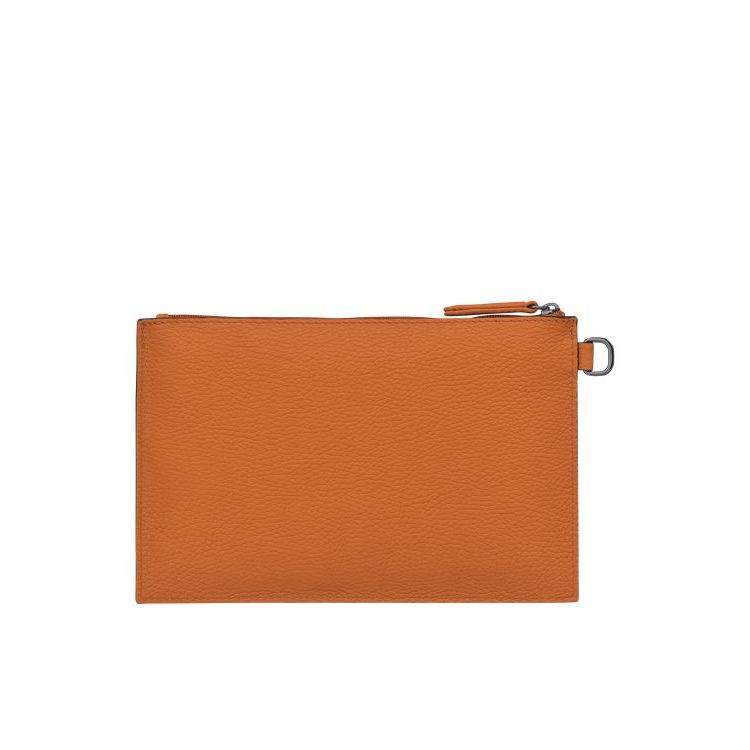 Longchamp Pouch Saffron Leren Zak Oranje | 916528-QVA