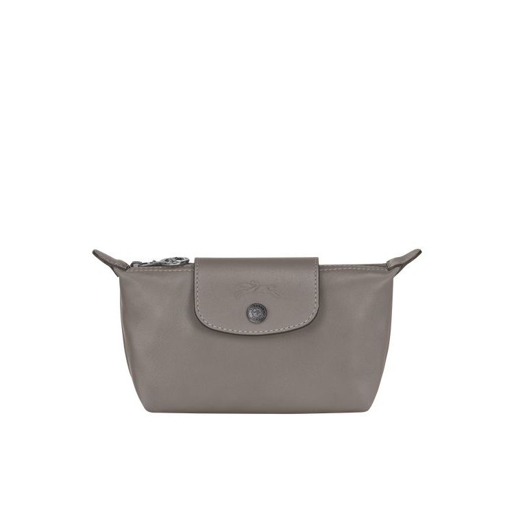 Longchamp Pouch Turtledove Leren Zak Grijs | 574230-KOE