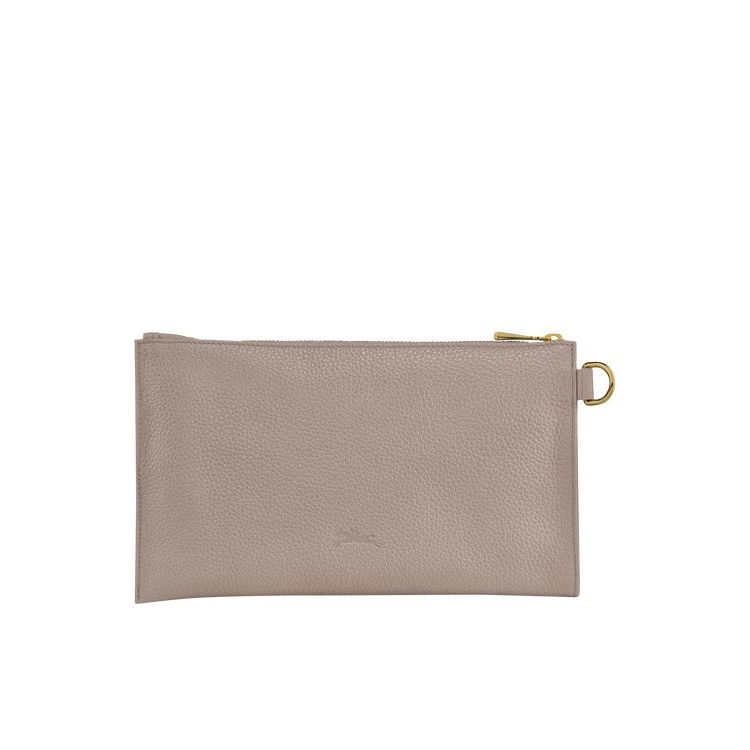 Longchamp Pouch Turtledove Leren Zak Grijs | 829504-IMV