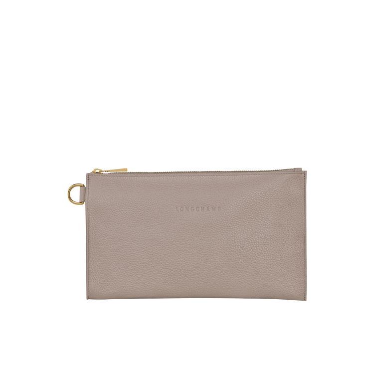 Longchamp Pouch Turtledove Leren Zak Grijs | 829504-IMV