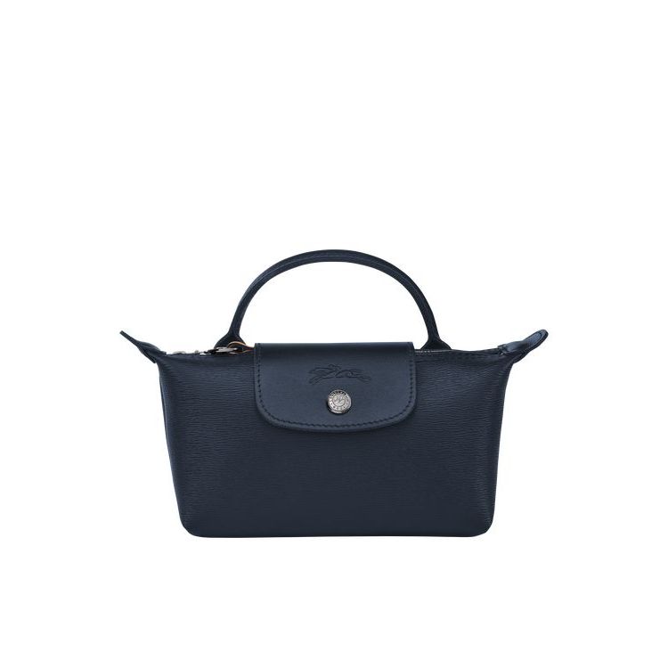 Longchamp Pouch With Canvas Zak Donkerblauw | 281439-VKH