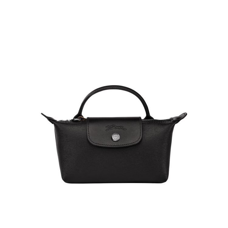 Longchamp Pouch With Canvas Zak Zwart | 534906-EDY