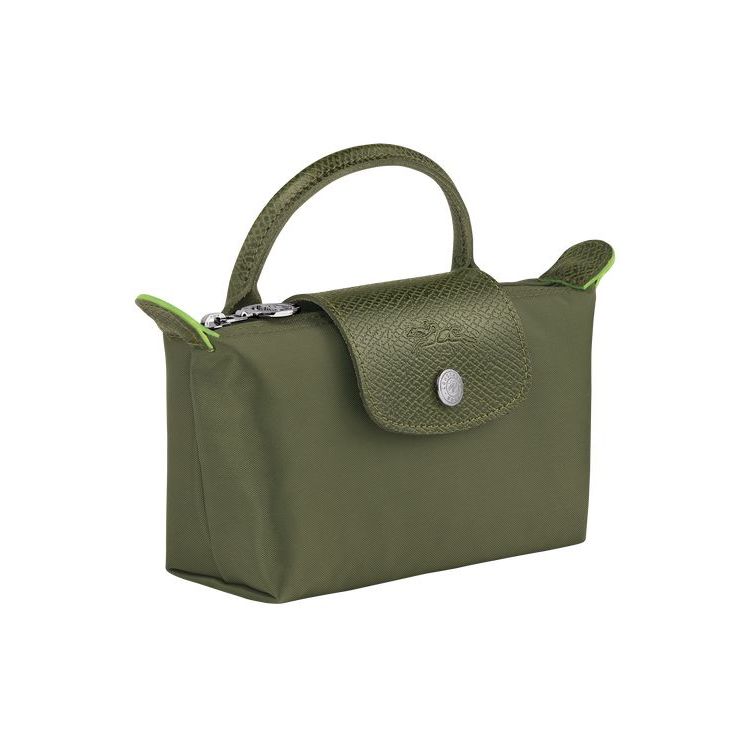 Longchamp Pouch With Forest Recycled canvas Zak Groen | 347265-RNJ