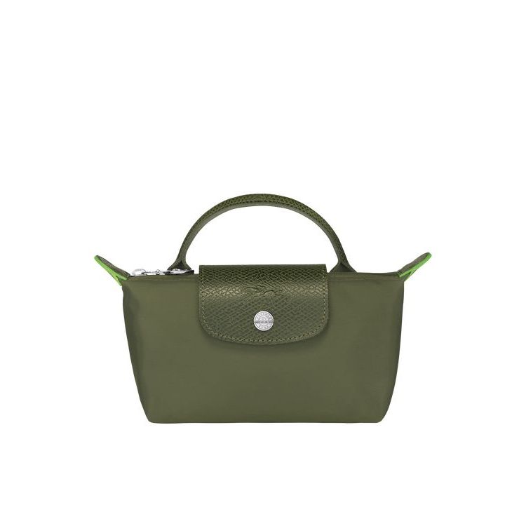 Longchamp Pouch With Forest Recycled canvas Zak Groen | 347265-RNJ