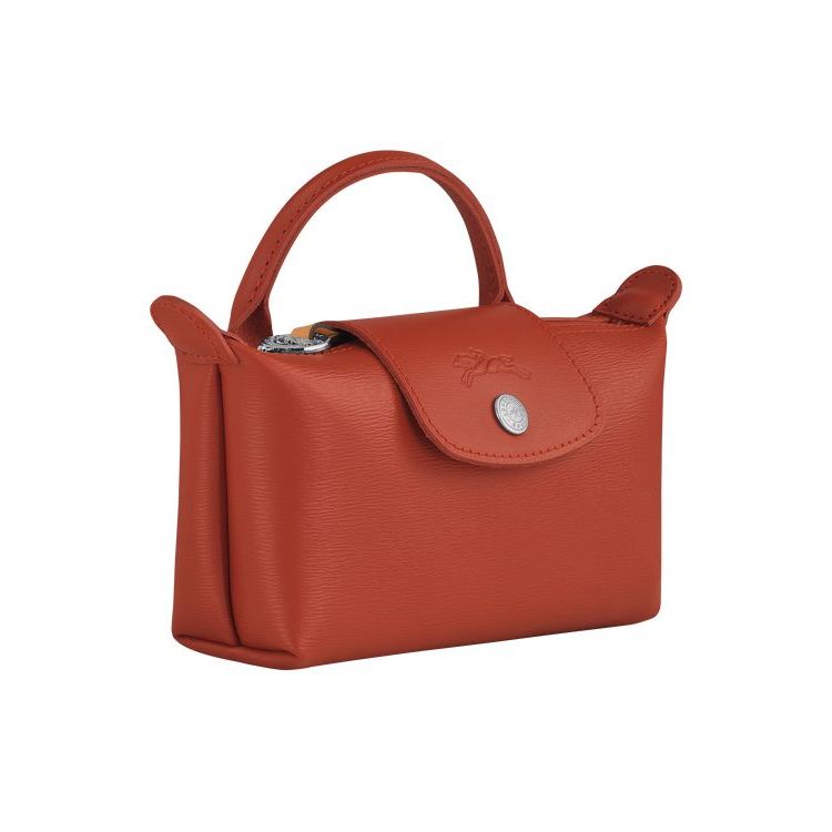 Longchamp Pouch With Terracotta Canvas Zak Oranje | 618974-MKB