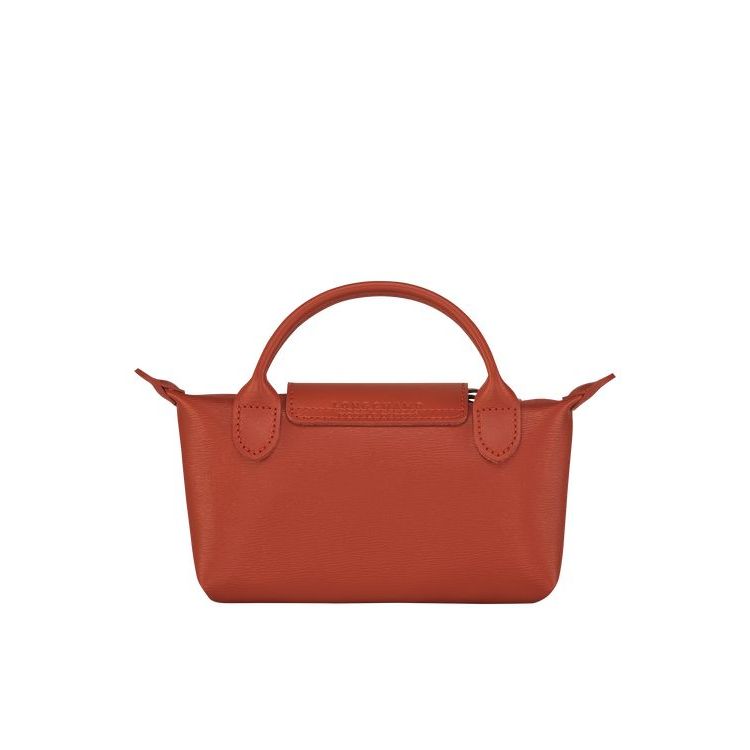 Longchamp Pouch With Terracotta Canvas Zak Oranje | 618974-MKB