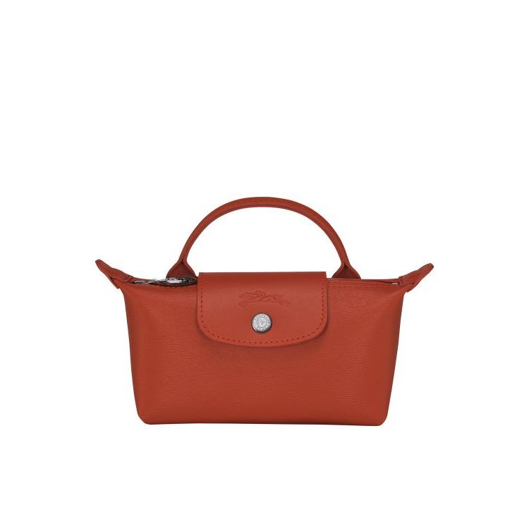 Longchamp Pouch With Terracotta Canvas Zak Oranje | 618974-MKB