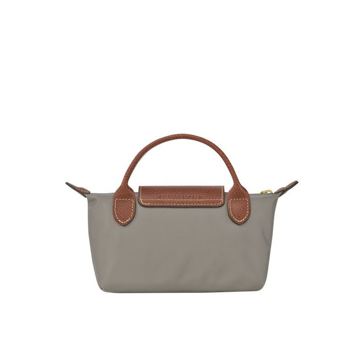 Longchamp Pouch With Turtledove Recycled canvas Zak Grijs | 372059-AKE