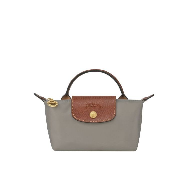 Longchamp Pouch With Turtledove Recycled canvas Zak Grijs | 372059-AKE