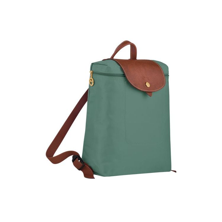 Longchamp Recycled canvas Rugzak Grijs Groen | 263781-NFG