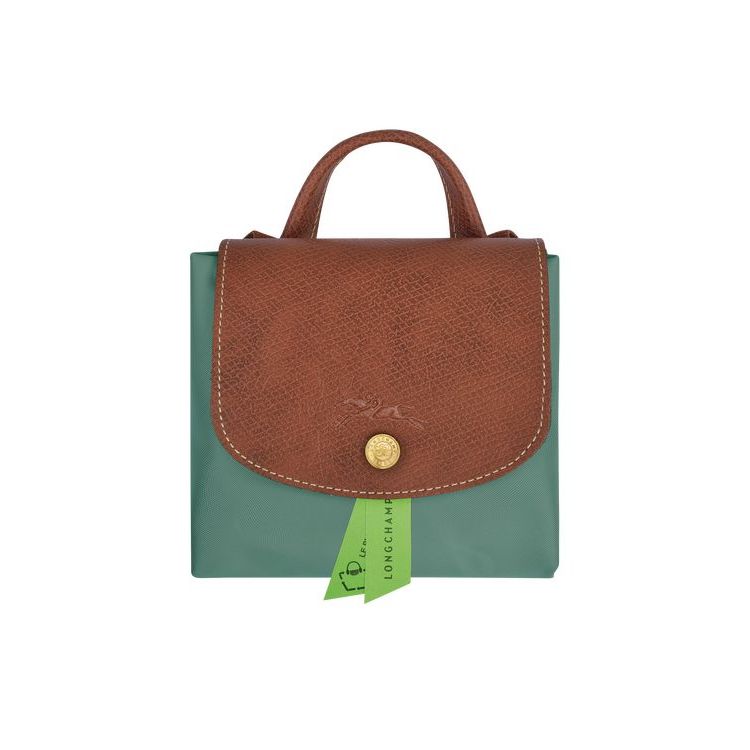 Longchamp Recycled canvas Rugzak Grijs Groen | 263781-NFG