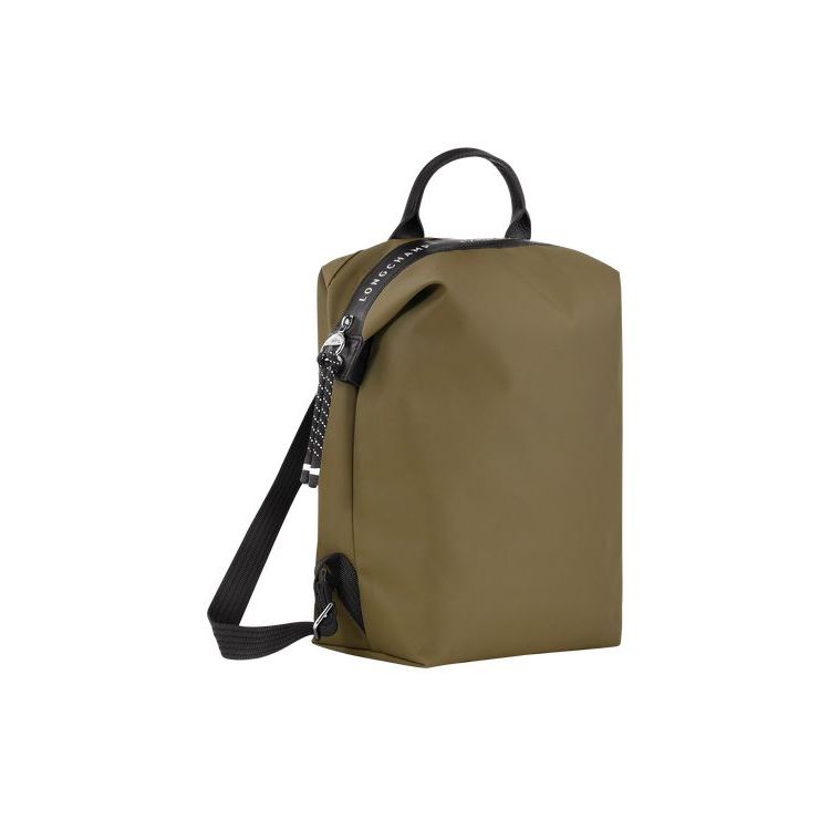 Longchamp Recycled canvas Rugzak Khaki | 201645-MQL