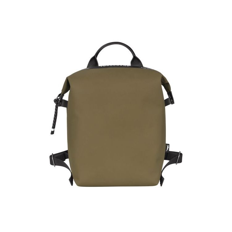 Longchamp Recycled canvas Rugzak Khaki | 201645-MQL