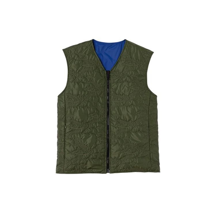 Longchamp Reversible Vest Other Jassen Khaki Blauw | 145367-SYO