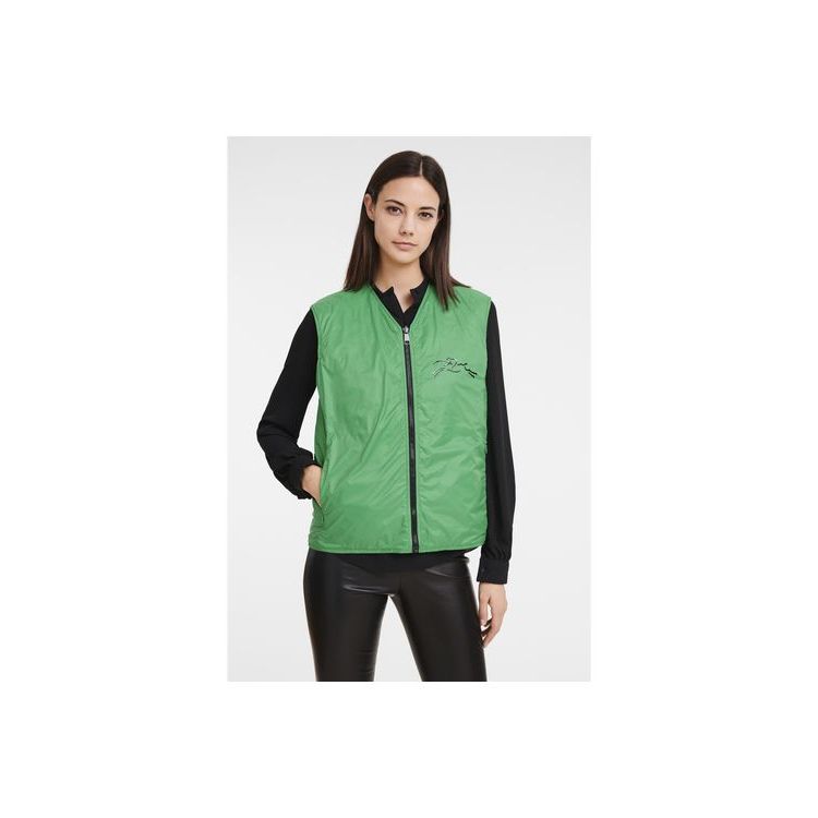 Longchamp Reversible Vest Other Jassen Zwart Groen | 891503-UZA