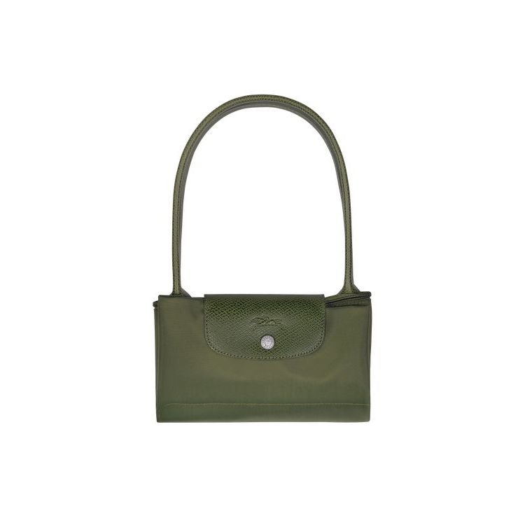 Longchamp S Forest Recycled canvas Schoudertassen Groen | 385476-UFQ