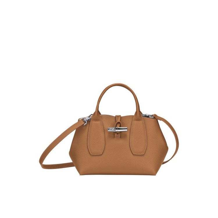 Longchamp S Leren Handtas Beige | 624073-GUS