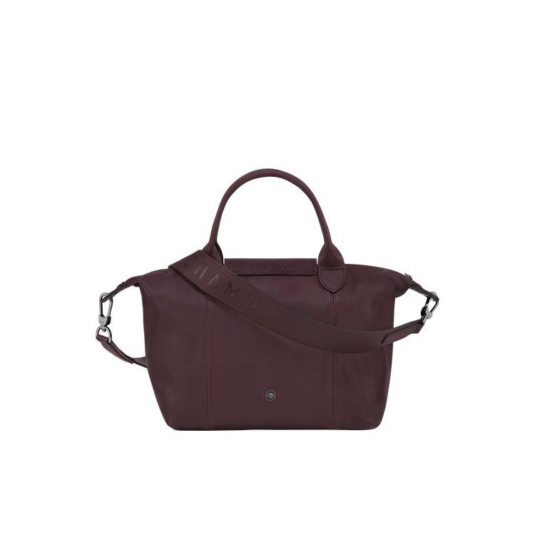 Longchamp S Leren Handtas Bordeaux | 349258-OGL