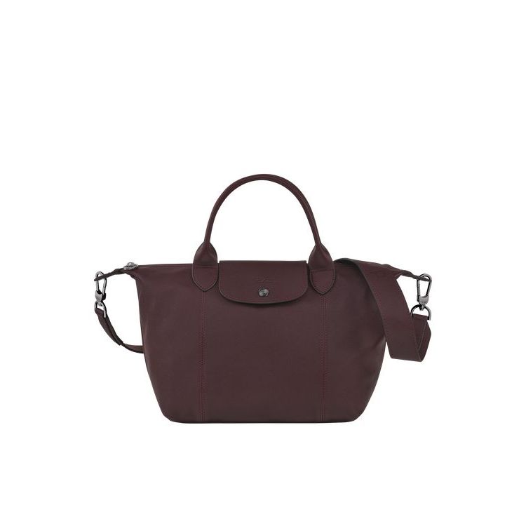 Longchamp S Leren Handtas Bordeaux | 349258-OGL