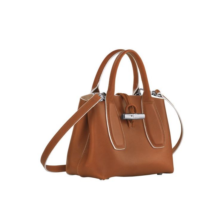 Longchamp S Leren Handtas Bruin | 375621-NTP