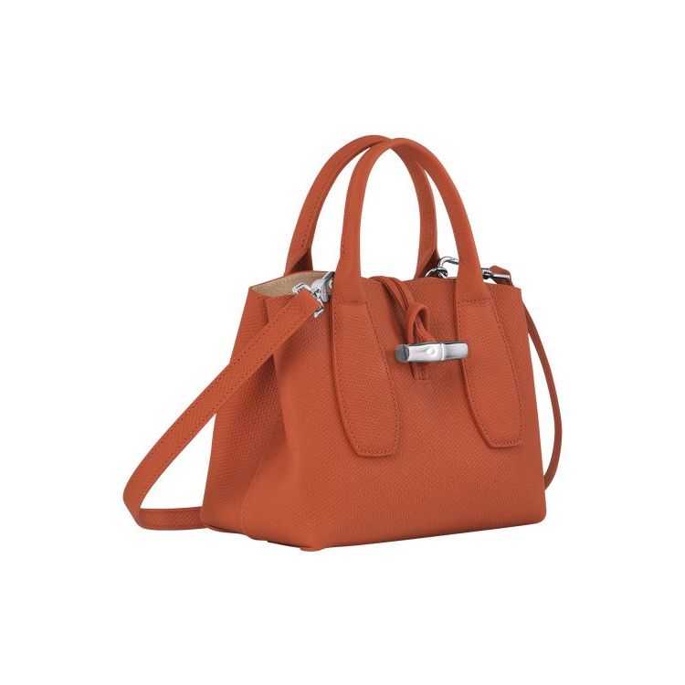 Longchamp S Leren Handtas Donkerrood | 046731-LZC