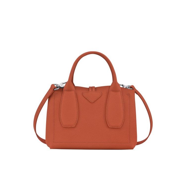 Longchamp S Leren Handtas Donkerrood | 046731-LZC