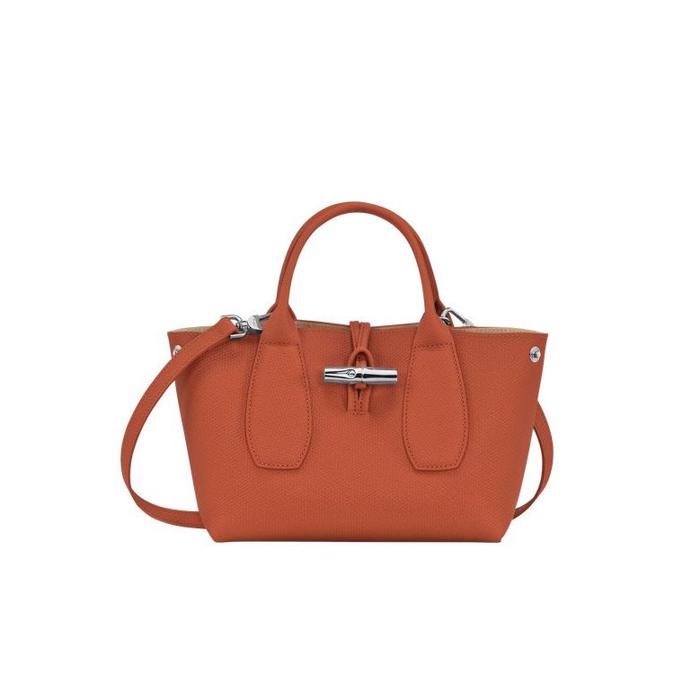 Longchamp S Leren Handtas Donkerrood | 046731-LZC