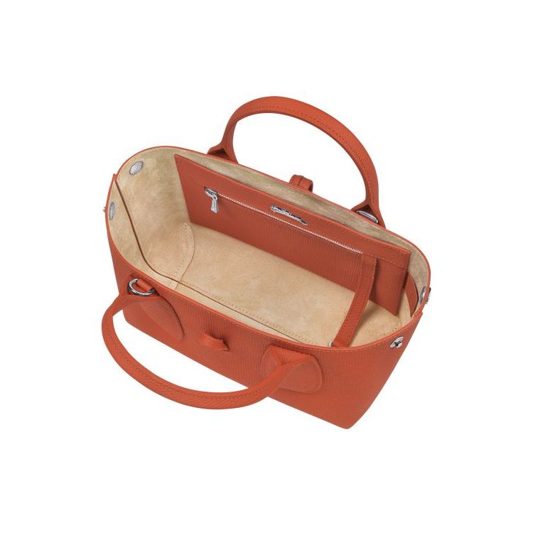 Longchamp S Leren Handtas Donkerrood | 046731-LZC