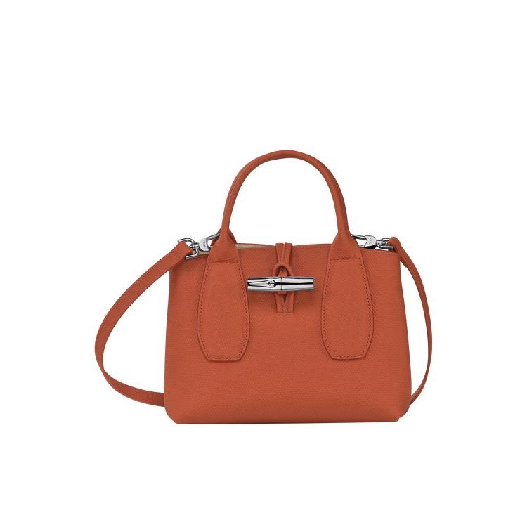 Longchamp S Leren Handtas Donkerrood | 046731-LZC