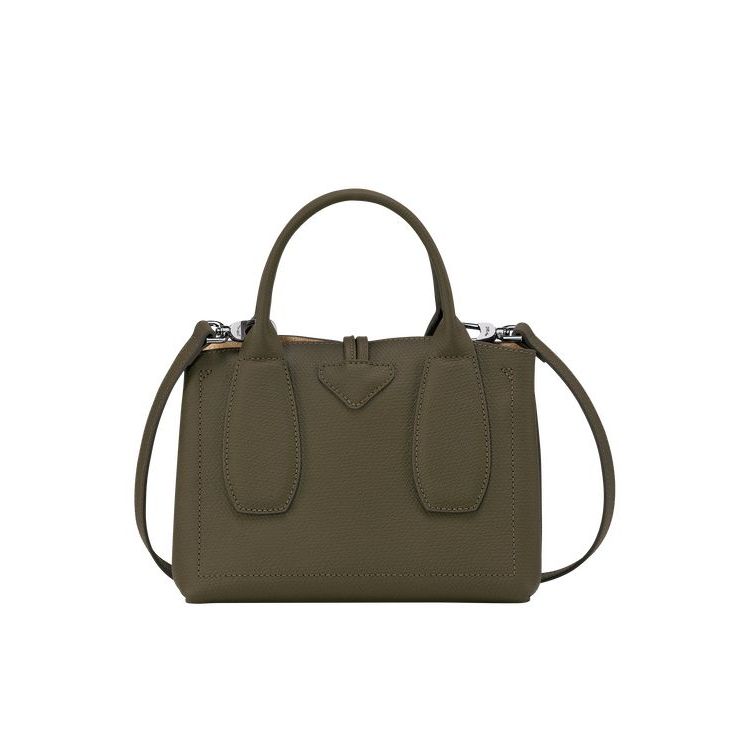 Longchamp S Leren Handtas Khaki | 041329-DKP