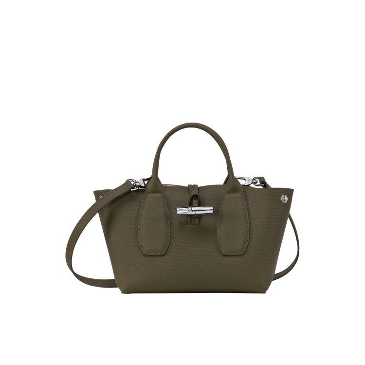 Longchamp S Leren Handtas Khaki | 041329-DKP