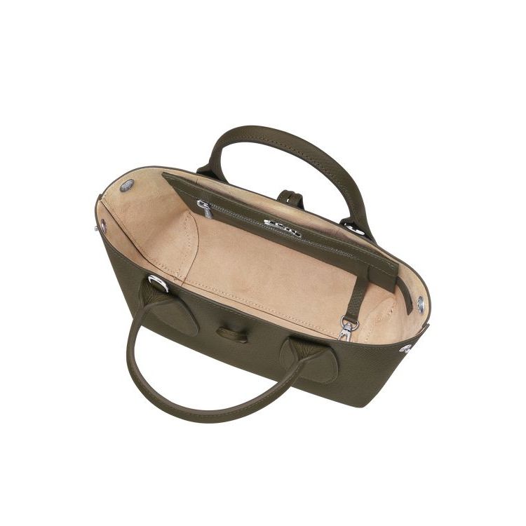 Longchamp S Leren Handtas Khaki | 041329-DKP