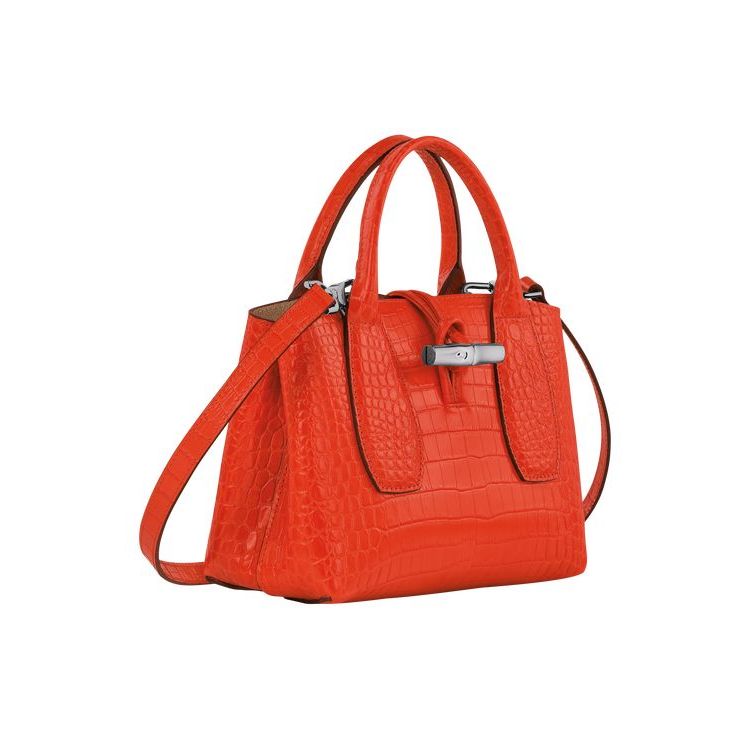 Longchamp S Leren Handtas Oranje | 609358-XPC