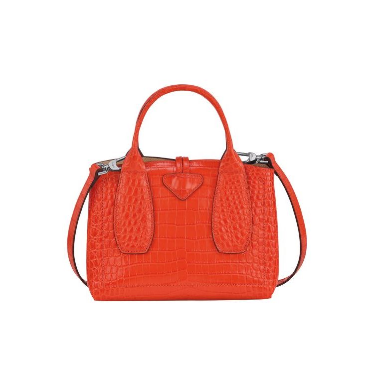 Longchamp S Leren Handtas Oranje | 609358-XPC