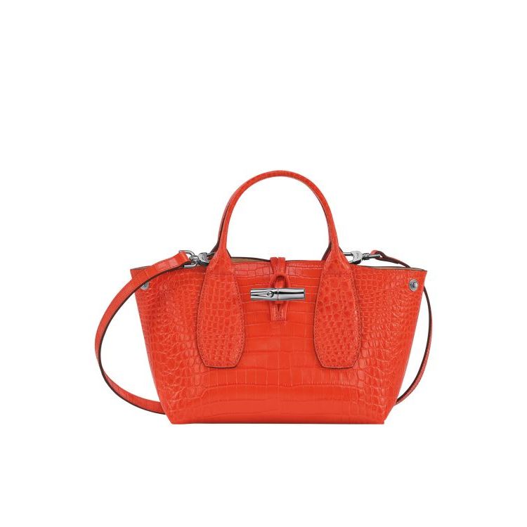 Longchamp S Leren Handtas Oranje | 609358-XPC