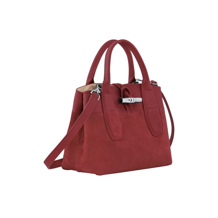 Longchamp S Leren Handtas Rood | 734192-KZJ