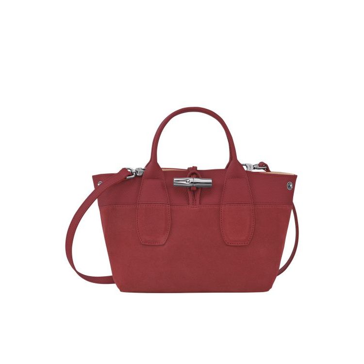 Longchamp S Leren Handtas Rood | 734192-KZJ