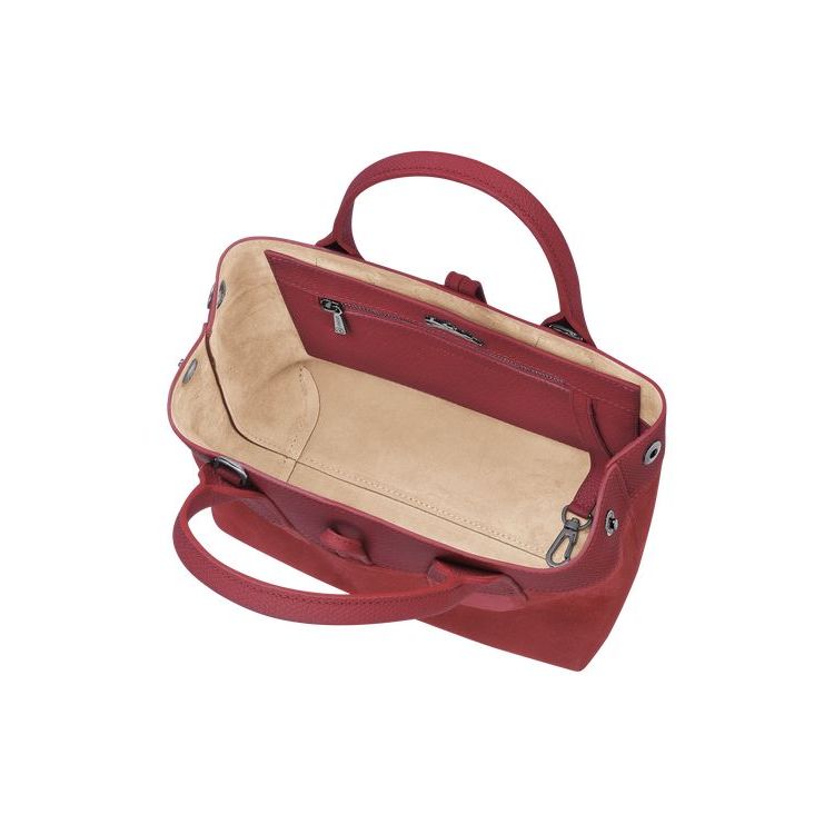 Longchamp S Leren Handtas Rood | 734192-KZJ