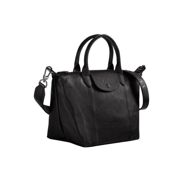 Longchamp S Leren Handtas Zwart | 704326-FAU