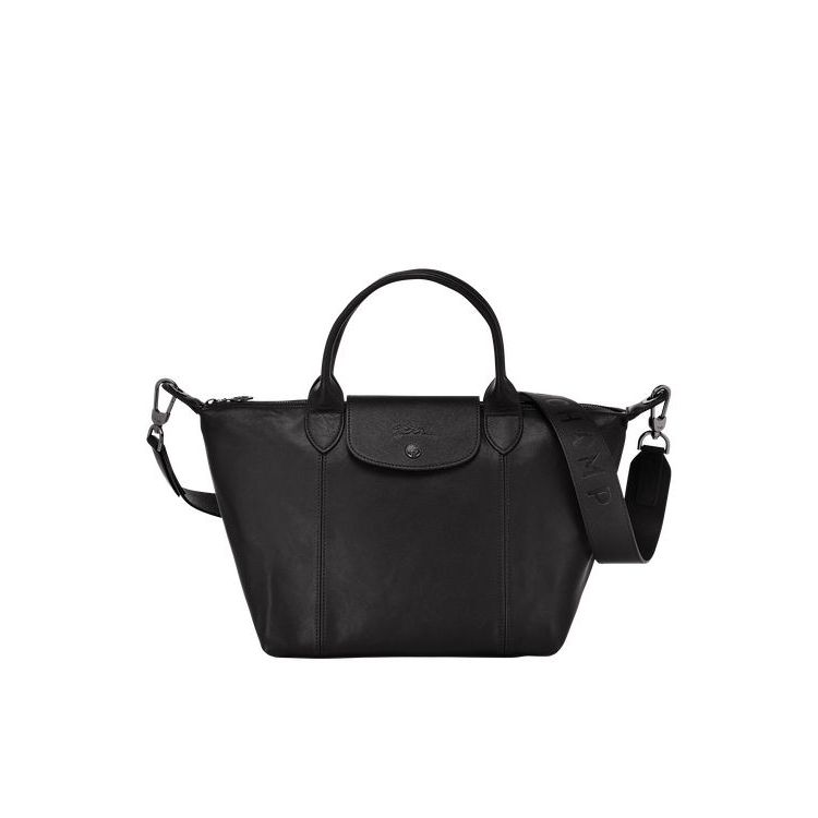 Longchamp S Leren Handtas Zwart | 704326-FAU