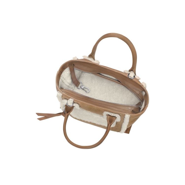 Longchamp S Leren Mini Tassen Beige | 376421-JCP